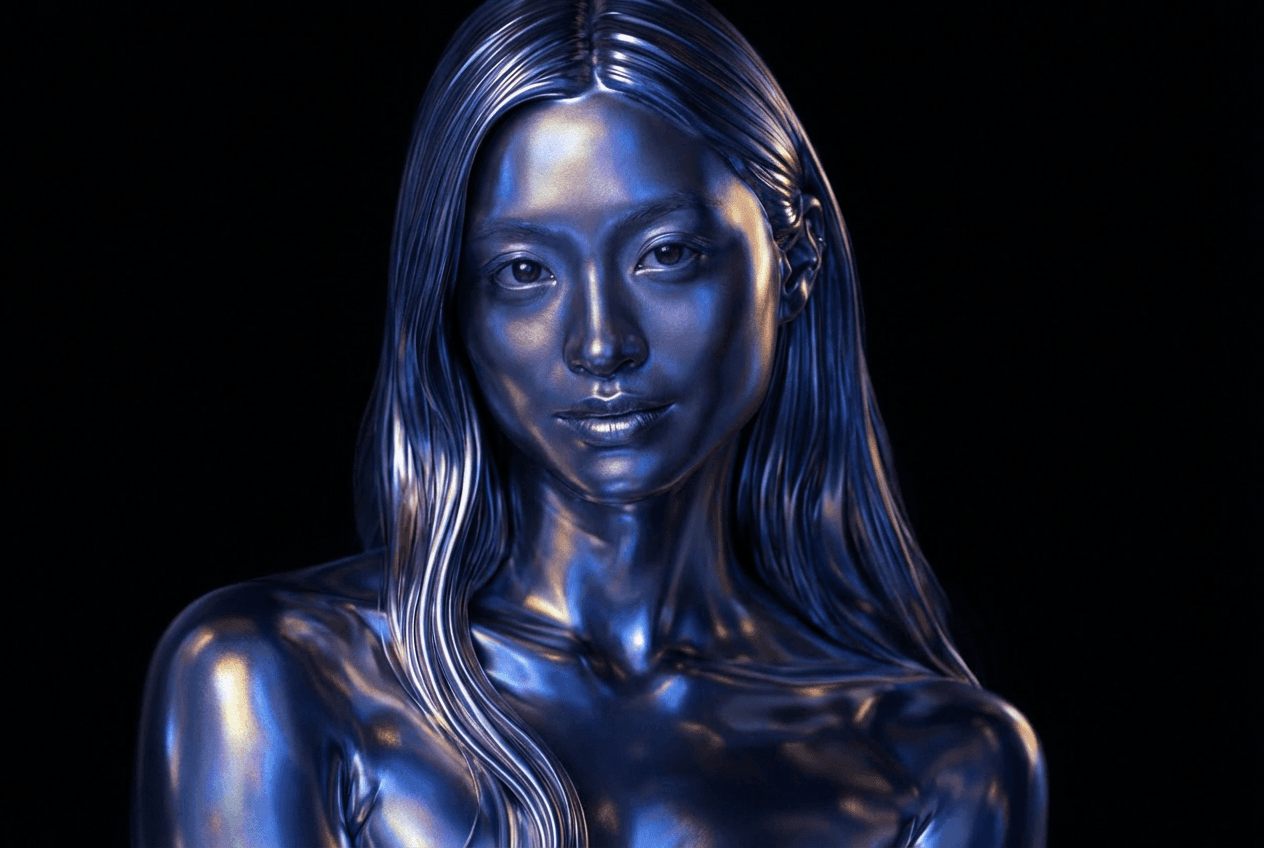 Iridescent Metal Portrait - Preview