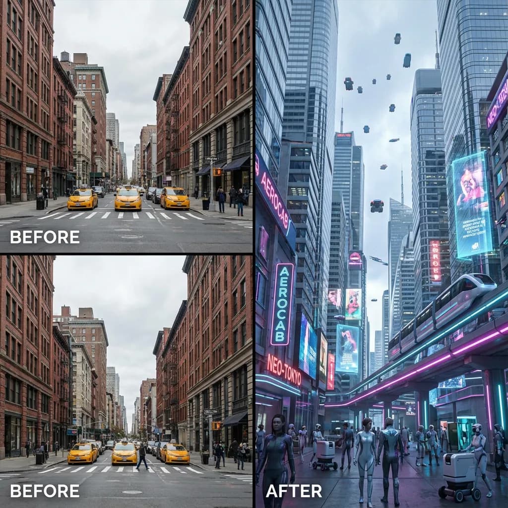 Futuristic City Background - Sci-Fi Urban Scene - Preview