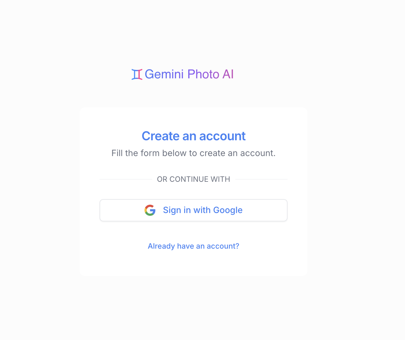 Google Sign-In Interface - Screenshot showing the sign-up page with Google authentication button and the Google account selection dialog